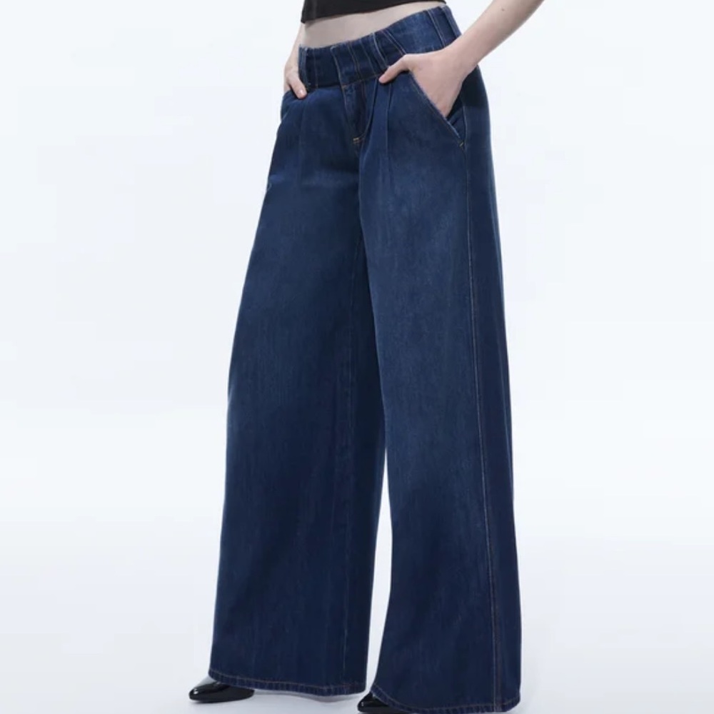 Alice and Olivia Anders low rise pleated jeans - Picture 1 of 16
